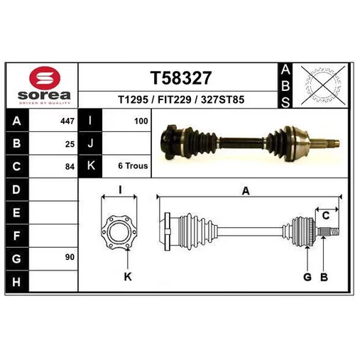 Hnací hriadeľ EAI T58327