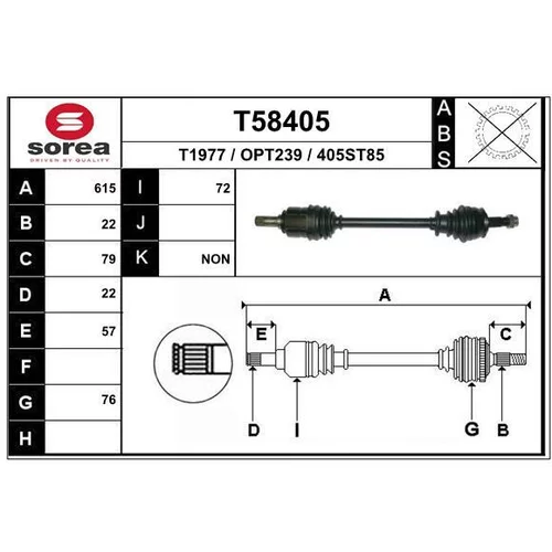 Hnací hriadeľ EAI T58405