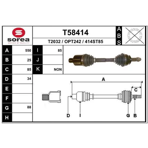 Hnací hriadeľ EAI T58414