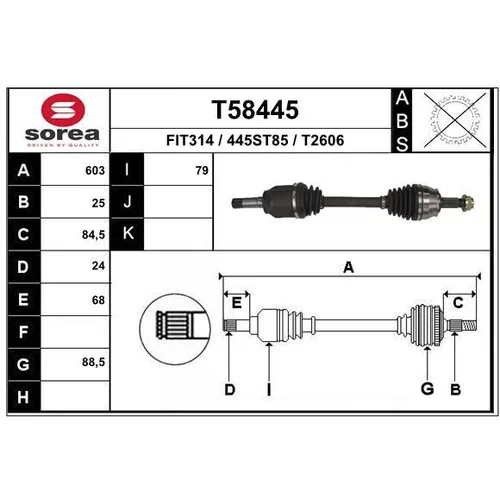 Hnací hriadeľ EAI T58445