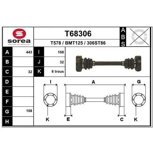 Hnací hriadeľ EAI T68306