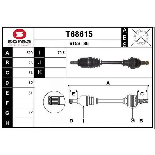 Hnací hriadeľ EAI T68615