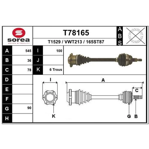 Hnací hriadeľ EAI T78165