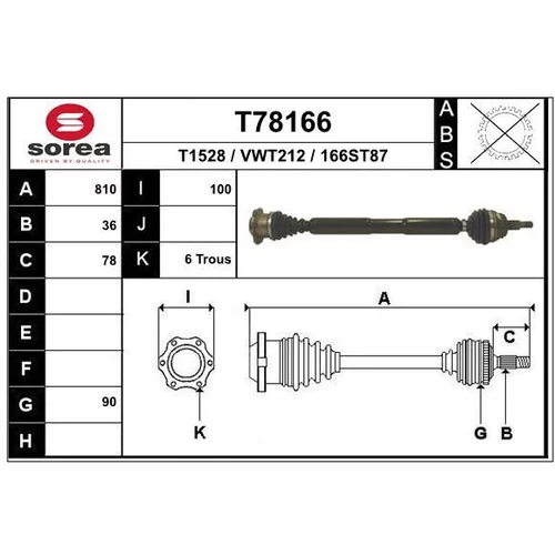 Hnací hriadeľ EAI T78166