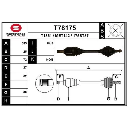 Hnací hriadeľ EAI T78175