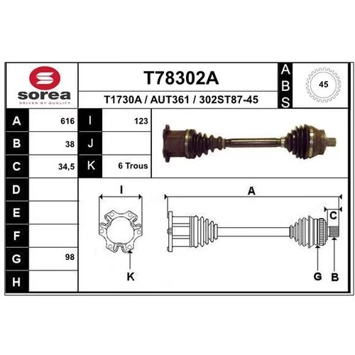 Hnací hriadeľ EAI T78302A