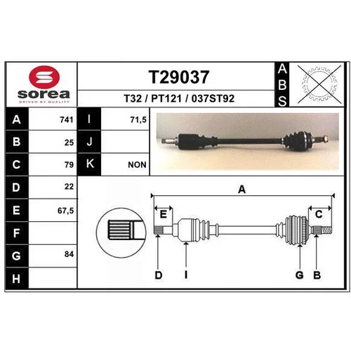 Hnací hriadeľ EAI T29037