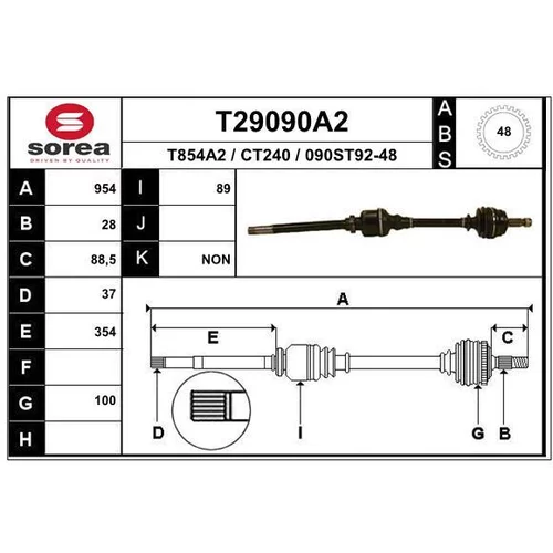 Hnací hriadeľ EAI T29090A2