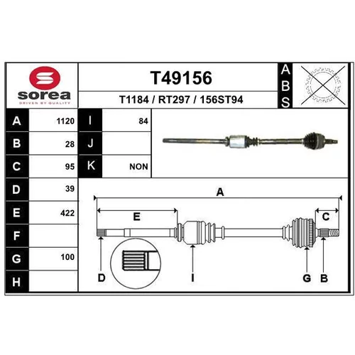 Hnací hriadeľ EAI T49156