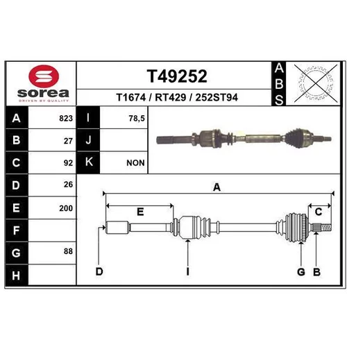 Hnací hriadeľ EAI T49252