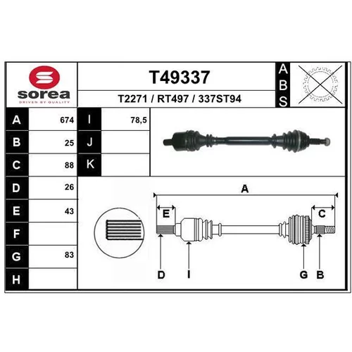 Hnací hriadeľ EAI T49337