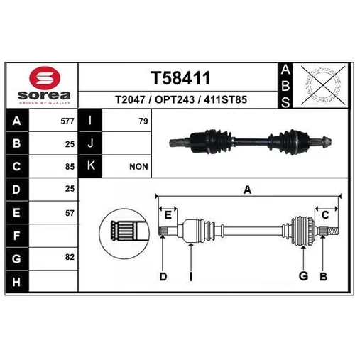 Hnací hriadeľ EAI T58411