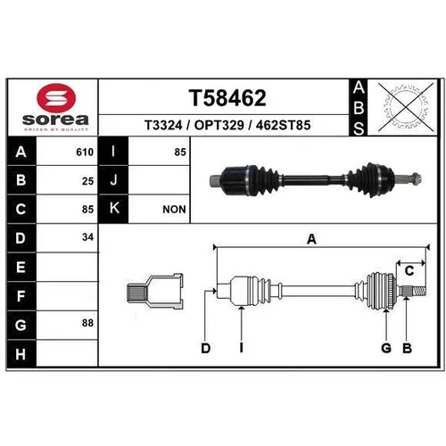 Hnací hriadeľ EAI T58462