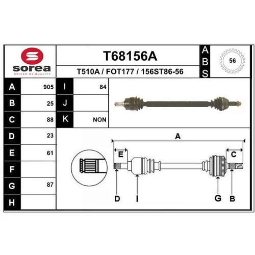 Hnací hriadeľ EAI T68156A