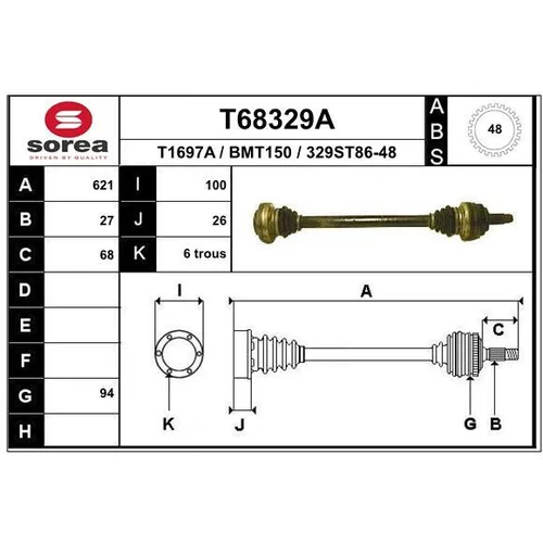 Hnací hriadeľ EAI T68329A