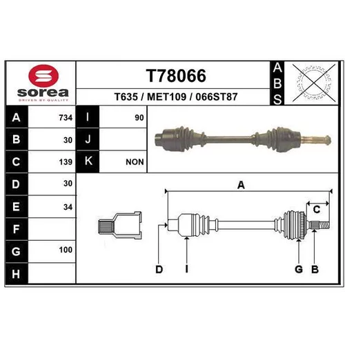 Hnací hriadeľ EAI T78066