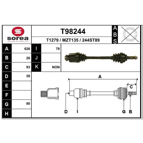 Hnací hriadeľ EAI T98244