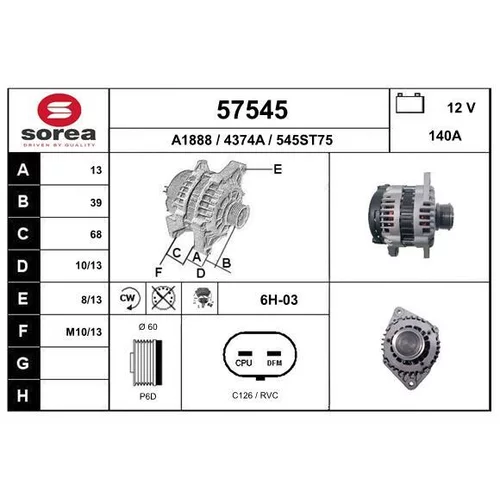 Alternátor EAI 57545