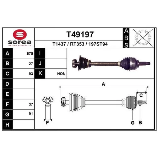 Hnací hriadeľ EAI T49197