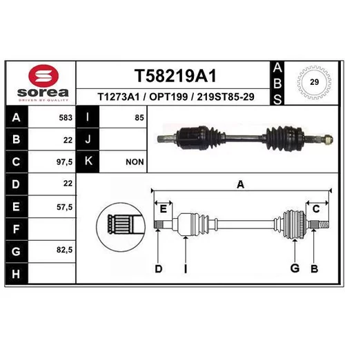 Hnací hriadeľ EAI T58219A1