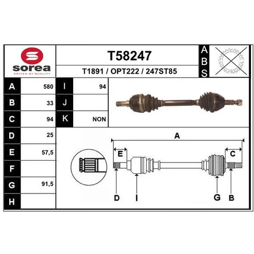 Hnací hriadeľ EAI T58247