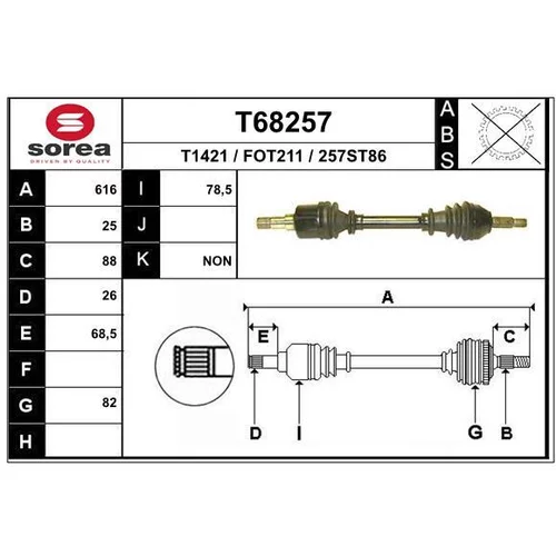 Hnací hriadeľ EAI T68257