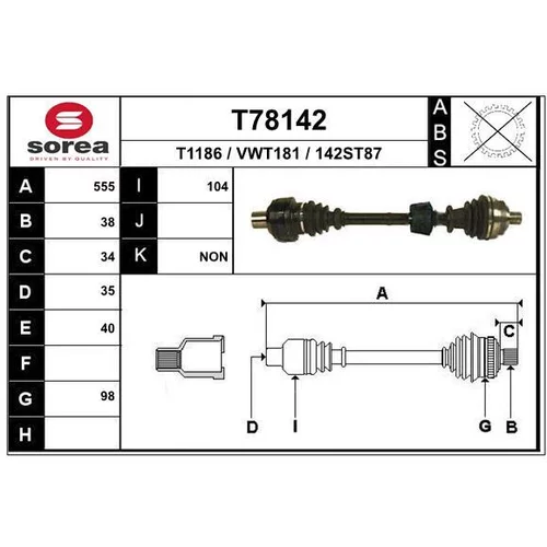 Hnací hriadeľ T78142 /EAI/