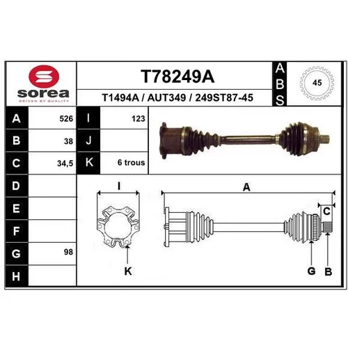 Hnací hriadeľ EAI T78249A