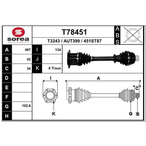 Hnací hriadeľ EAI T78451