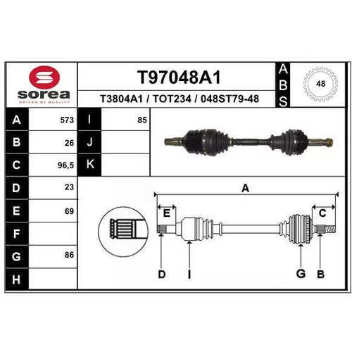 Hnací hriadeľ EAI T97048A1