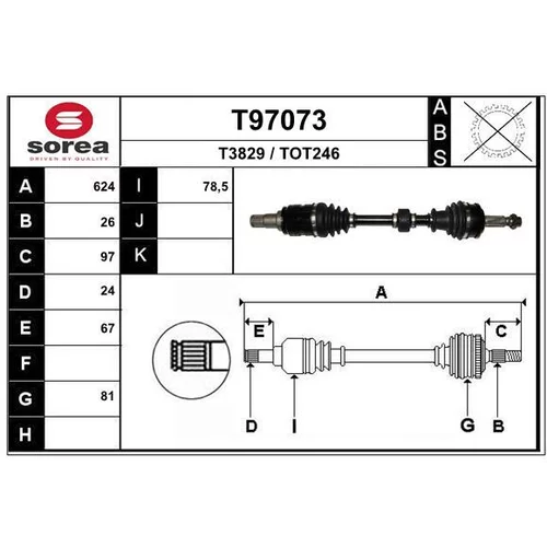 Hnací hriadeľ EAI T97073