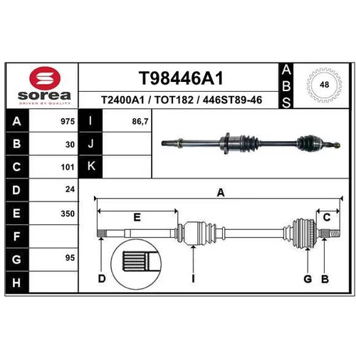 Hnací hriadeľ EAI T98446A1