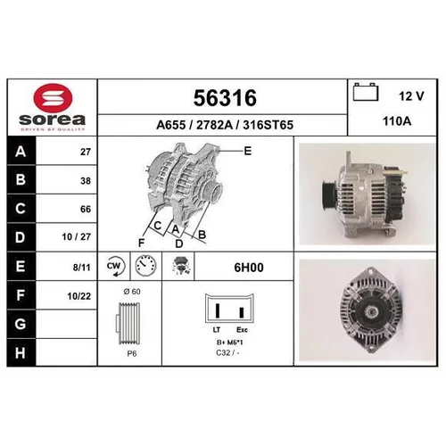 Alternátor EAI 56316