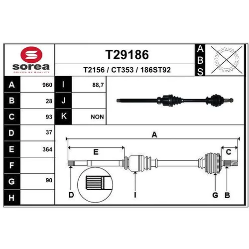 Hnací hriadeľ EAI T29186