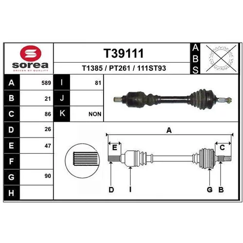 Hnací hriadeľ EAI T39111