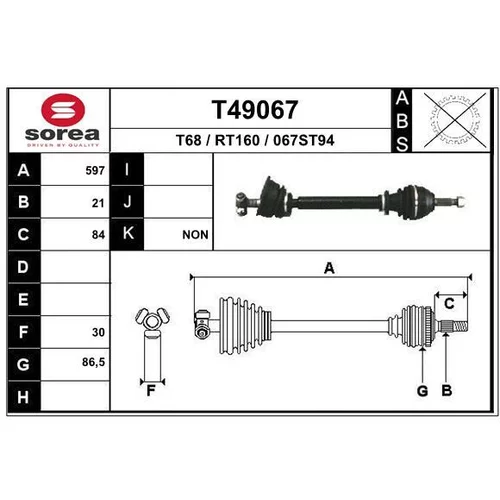 Hnací hriadeľ EAI T49067