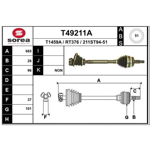 Hnací hriadeľ EAI T49211A