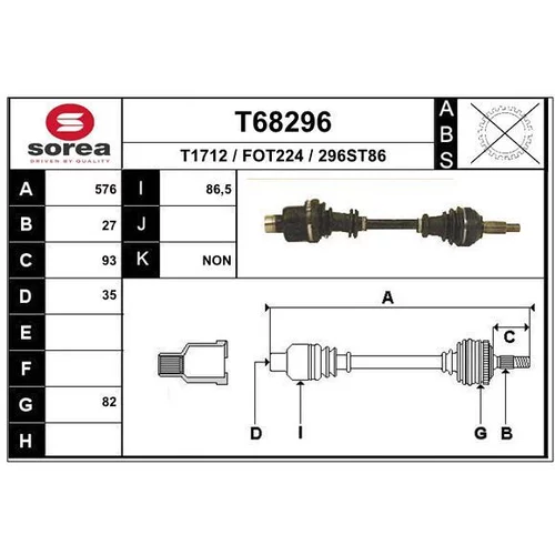 Hnací hriadeľ T68296 /EAI/