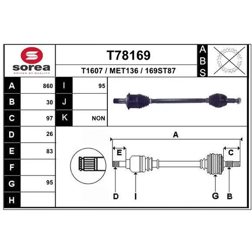 Hnací hriadeľ EAI T78169