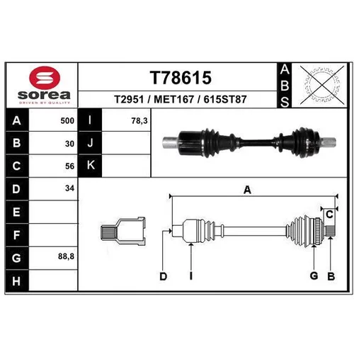 Hnací hriadeľ EAI T78615