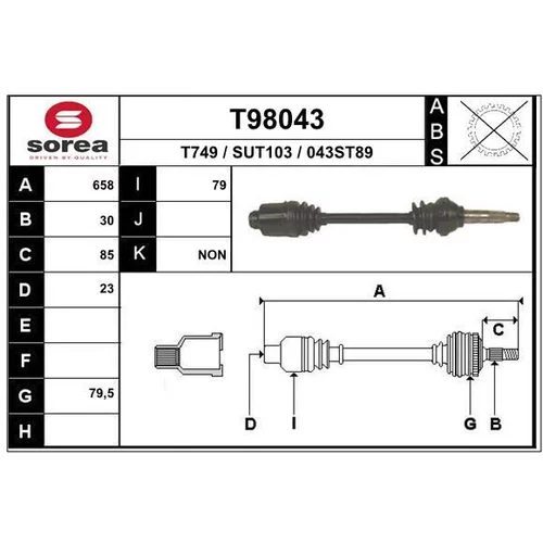 Hnací hriadeľ EAI T98043