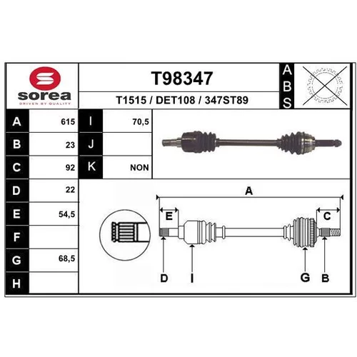 Hnací hriadeľ EAI T98347