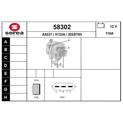 Alternátor EAI 58302