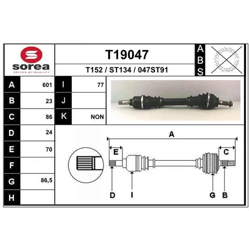 Hnací hriadeľ EAI T19047