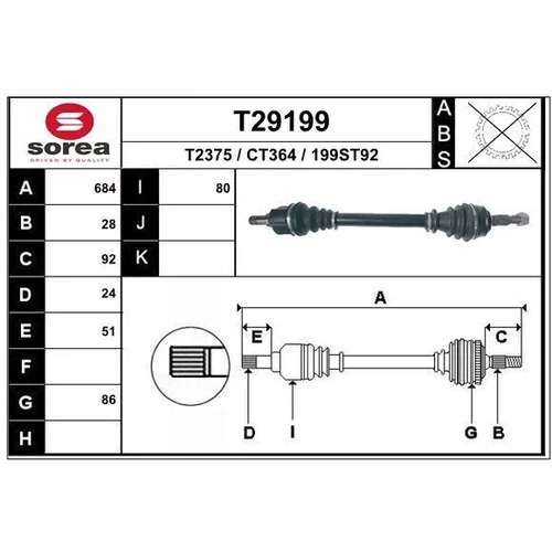 Hnací hriadeľ EAI T29199