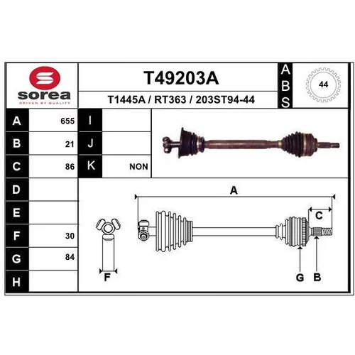 Hnací hriadeľ EAI T49203A