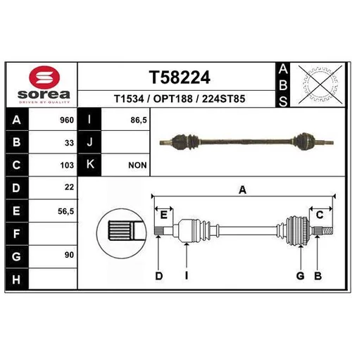 Hnací hriadeľ EAI T58224