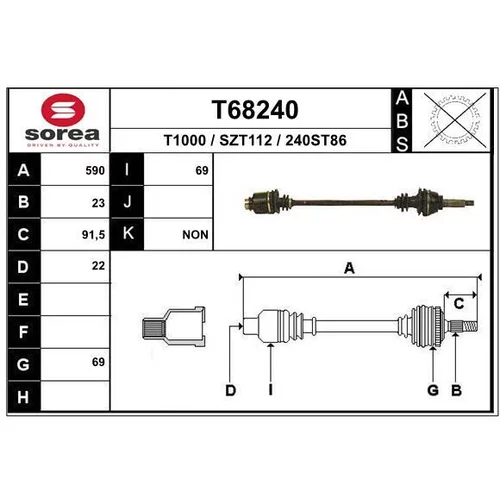 Hnací hriadeľ EAI T68240