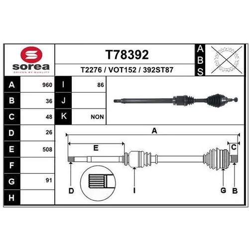 Hnací hriadeľ EAI T78392