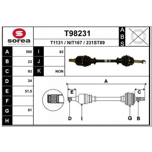 Hnací hriadeľ EAI T98231